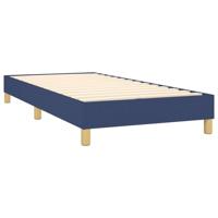 vidaXL Boxspring met matras stof Blauw 100x200 cm Effen met spijkers - thumbnail