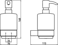 Emco Loft zeepdispenser met flacon zwart 052113301 - thumbnail