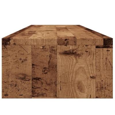 VidaXL Monitorstandaard 100x24x13 cm bewerkt hout oud houtkleurig - thumbnail