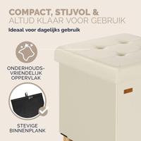Opvouwbare poef met opslag donkergrijs - thumbnail