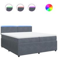 Boxspring met matras fluweel donkergrijs 200x200 cm - thumbnail
