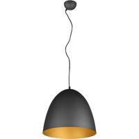 LED Hanglamp - Hangverlichting - Trion Lopez XL - E27 Fitting - 1-lichts - Rond - Mat Zwart/Goud - Aluminium - thumbnail