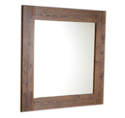 Spiegel met Houten Frame Sapho Brand 80x80 cm Gebeitst Sparrenhout
