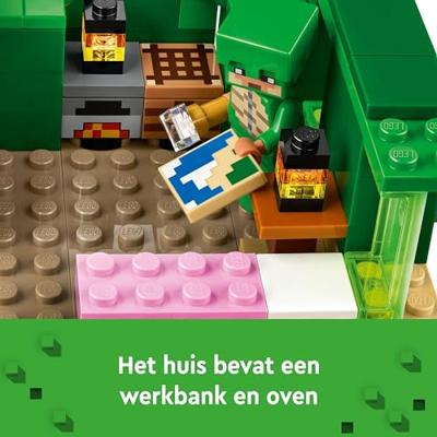 LEGO 21254 Minecraft Turtle Beach House, speelgoed met accessoires, minifiguren van videogamepersonages - thumbnail