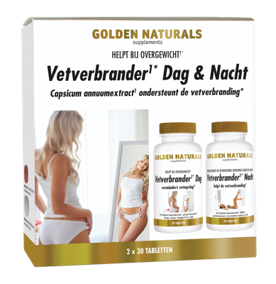 Golden Naturals Golden Naturals Vetverbrander Dag & Nacht 2 X 30 (60tb) Golden Naturals Golden Naturals Vetverbrander Dag & Nacht 2 X 30 (60tb)