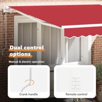 VidaXL Inklapbaar zonnescherm rood 300 x 250 cm stof - thumbnail