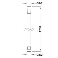 Doucheslang Tres Satijn 1.70 m Mat Wit Tres - thumbnail