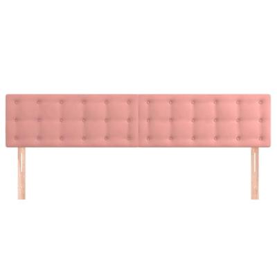 Hoofdborden 2 st 80x5x78/88 cm fluweel roze