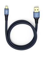 Oehlbach USB Plus Micro USB 2.0 [1x USB-A 2.0 stekker - 1x Micro-USB 2.0 B stekker] 0.50 m Blauw Vergulde steekcontacten - thumbnail