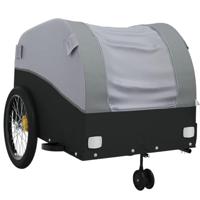 Fietstrailer 45 kg ijzer zwart en grijs - thumbnail