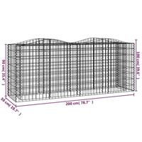 VidaXL Schanskorf gewelfd verhoogd 200x50x100 cm gegalvaniseerd ijzer - thumbnail