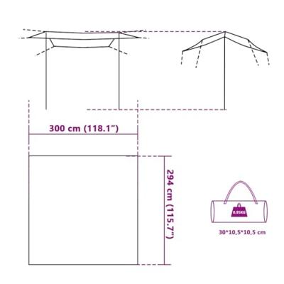 VidaXL Kampeerluifel waterdicht 300x294 cm grijs en oranje VidaXL Kampeerluifel waterdicht 300x294 cm grijs en oranje