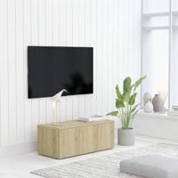VidaXL Tv-meubel 80x34x30 cm bewerkt hout sonoma eikenkleurig - thumbnail