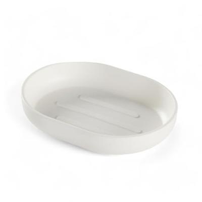 Set van 4 badkameraccessoires - TODAY - UTILITY - Beker, zeepdispenser, toiletborstel - Wit