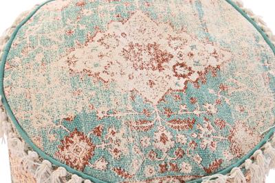 Kussen DKD Home Decor Voor op de grond 46 x 46 x 37 cm Bruin Groen Geel Arabisch 45 x 45 x 35 cm Franjes