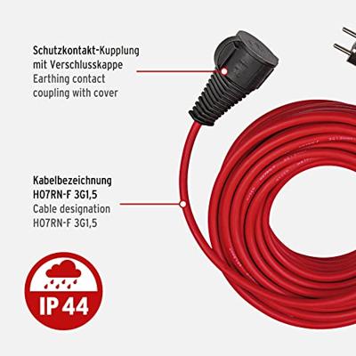 Brennenstuhl Verlengsnoer voor bouwplaatsen IP44 25m rood H07RN-F 3G1,5 - 1167830