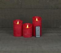 LED Kaarsen Wax Rood 3st - thumbnail