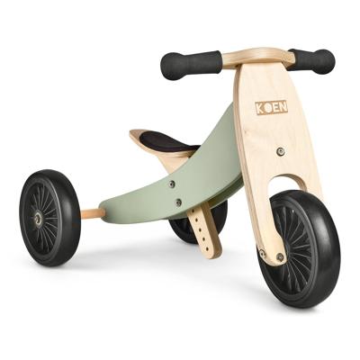 Houten driewieler en loopfiets 2-in-1 graveren