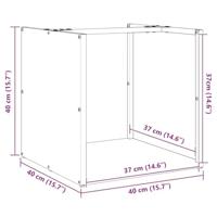 Brandhoutrek 40x40x40 cm koudgewalst staal wit - thumbnail