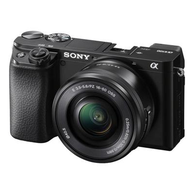 Sony Alpha 6100 Set spiegelloze digitale camera met verwisselbare lens SELP 16-50 mm, APS-C sensor, video 4K, Real Time Eye AF, Real Time Tracking, ILCE6100AB + SELP16502B, zwart