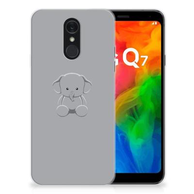 LG Q7 Telefoonhoesje met Naam Grijs Baby Olifant LG Q7 Telefoonhoesje met Naam Grijs Baby Olifant