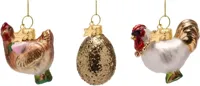Vondels paashanger kip, ei en haan 6cm multi 3 stuks - thumbnail