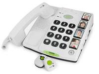 Doro Secure 347 snoergebonden grote toetstelefoon met 4 directe keuzetoetsen incl. 2 mobiele noodwaarschuwingsarmgevers, wit - thumbnail