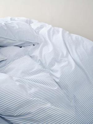 Marc O&apos;Polo Classic Fine Stripe Denim blue dekbedovertrek