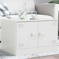 Salontafel 67x50x44 cm staal wit - thumbnail