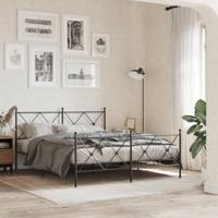 Bedframe met hoofd- en voeteneinde metaal zwart 150x200 cm - thumbnail