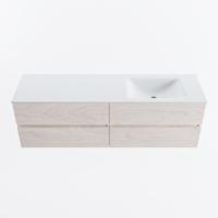 MONDIAZ VICA 160cm badmeubel onderkast Underlayment 4 lades. Wastafel CLOUD rechts 1 kraangat, kleur Talc. - thumbnail