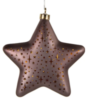 B.O.T. Star Glass Matt Bronze With Stars 19 cm kerstverlichting Anna's Collection - Annas collection - thumbnail