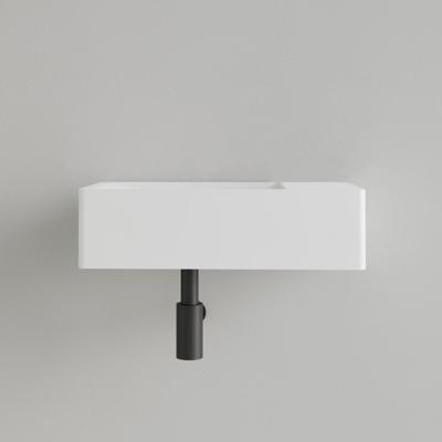 Fontein Gliss Design Freya Solid Marble 40x22x10 cm Zonder Kraangat Rechts Mat Wit Gliss Design