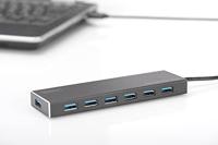 Digitus DA-70241-1 DA-70241-1 USB-hub 7 poorten USB-A USB 3.0 5 GBit/s Met aluminium behuizing Zwart - thumbnail