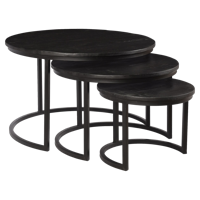 Livingfurn Salontafel 'Kala' Set van 3 stuks, kleur zwart - thumbnail