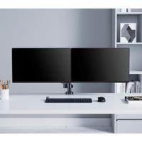Manhattan 461597 Monitor-tafelbeugel 2-voudig 43,2 cm (17) - 81,3 cm (32) Zwart Draaibaar, In hoogte verstelbaar, Kantelbaar, Zwenkbaar - thumbnail