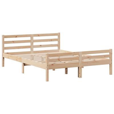Bedframe met hoofdbord massief grenenhout 140x190 cm - thumbnail