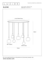 Lucide ELOISE - Hanglamp - 7xE27 - Zwart - thumbnail