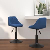 Eetkamerstoelen draaibaar 2 st fluweel blauw - thumbnail