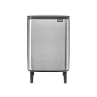 Brabantia Bo hi afvalemmer 12 liter met kunststof binnenemmer matt steel fingerprint proof - thumbnail