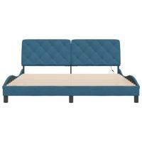 Bedframe met LED zonder matras fluweel blauw 180x200 cm - thumbnail
