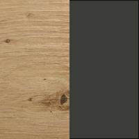 CALICOSY - Ladekast met 4 laden met noestige eik en antracietgrijs decor - L77,5 cm - Licht hout - thumbnail