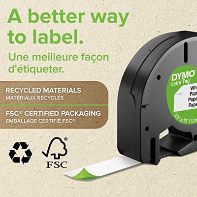 Dymo LetraTAG opstrijkbare tape 12 mm, wit - thumbnail
