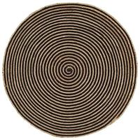 VidaXL Vloerkleed handgemaakt met spiraal ontwerp 120 cm jute zwart - thumbnail