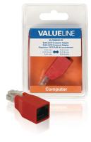 Valueline VLCB89251R Netwerkadapter Rj45 Male - Rj45 Female Rood - thumbnail