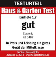 Clatronic KG 3487 Contactgrill Elektrisch Zwart, RVS - thumbnail