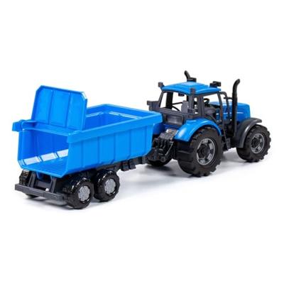 Cavallino tractor met kiepwagen aanhangwagen blauw, schaal 1:32 Cavallino tractor met kiepwagen aanhangwagen blauw, schaal 1:32