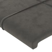 Hoofdbord met randen 83x16x78/88 cm fluweel donkergrijs - thumbnail