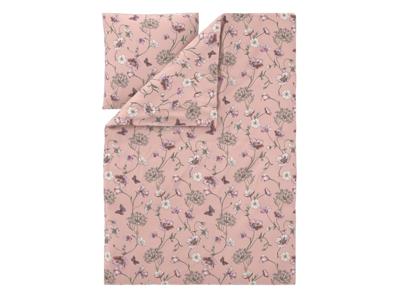 LIVARNO Satijnen dekbedovertrek 140 x 200 cm (Vlinders/roze)
