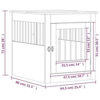 Hondenbench 64,5x80x71 cm bewerkt hout wit - thumbnail